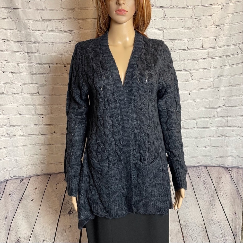 NWT New Ashley By 26 International Cable DRAPED CARDIGAN Size M